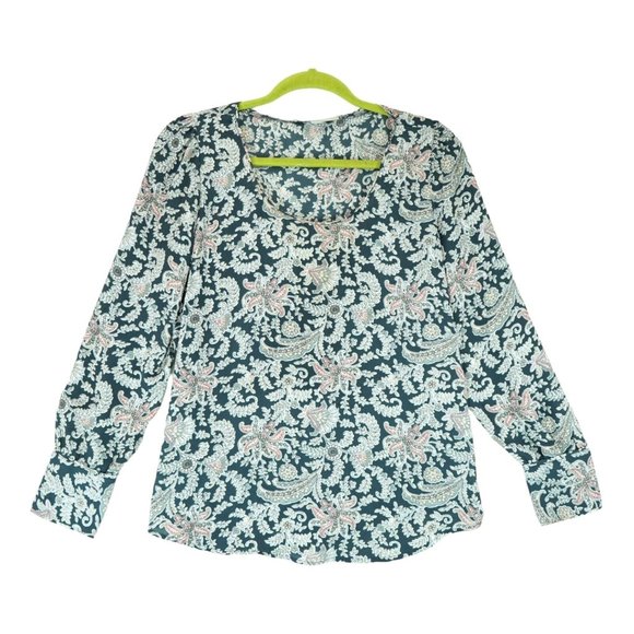LOFT Ann Taylor - Floral Paisley Long Sleeve Lightweight Blouse Size MP Petites - Picture 1 of 6